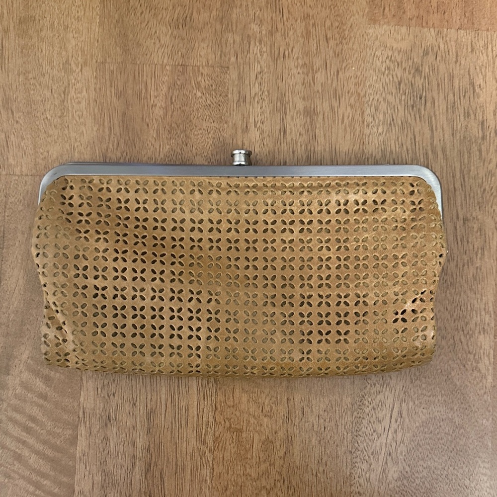 HOBO The Original Textured Floral Leather Clip Frame Wallet